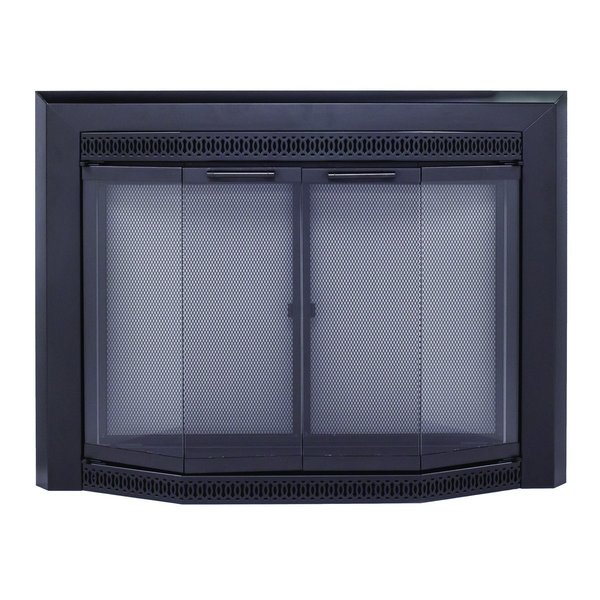 Fireplace Glass Doors Gavin Medium Black GV-7001BL